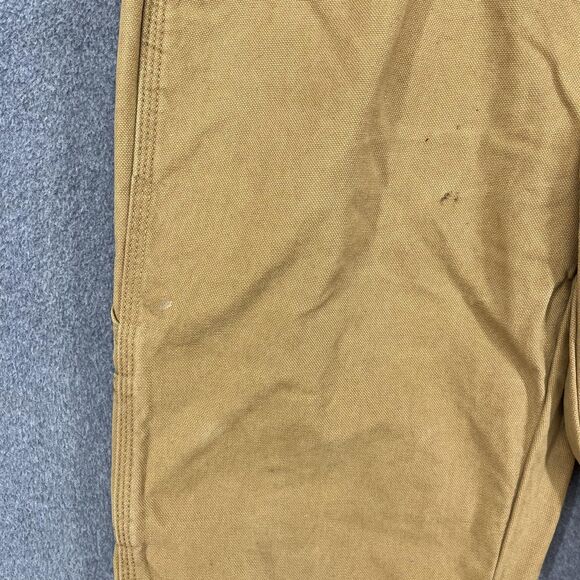 Berkley Jensen Carpenter Pants Mens 34x30 Brown Duck Canvas Workwear Hammer Loop - Picture 6 of 16